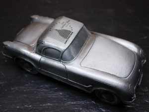 Vintage Iowa State Bank 1953 Corvette Metal Piggy Bank Made by Banthrico in 1974