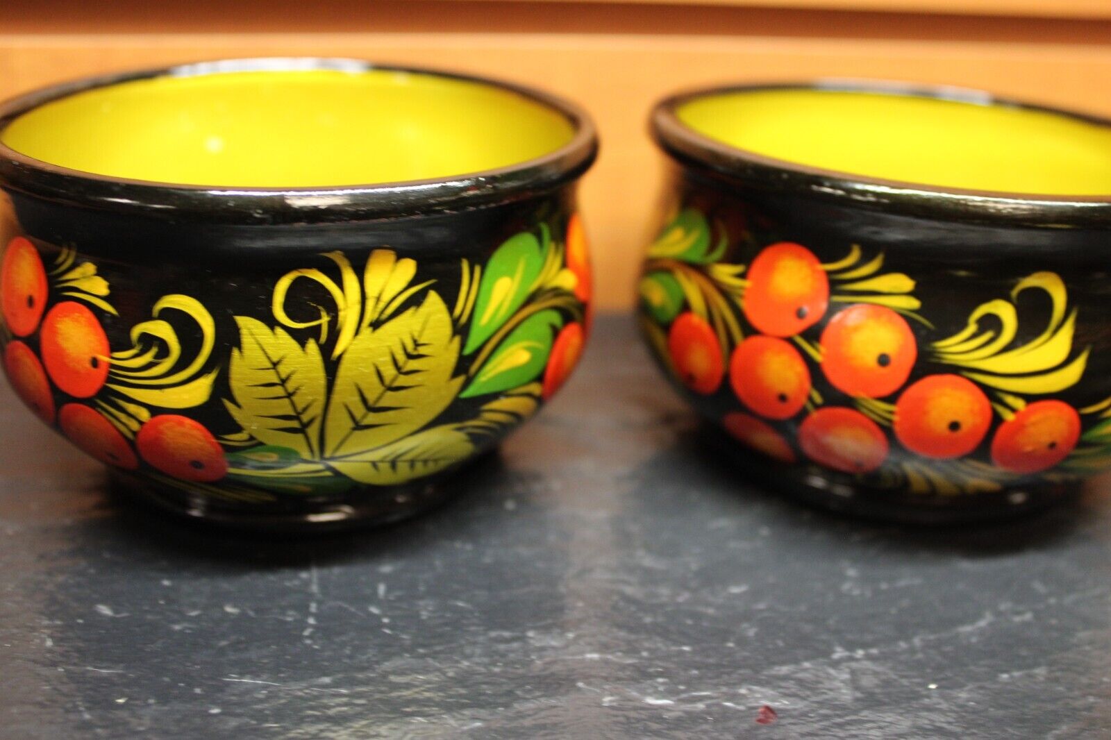 Ukraine Hand Painted Wooden Decor Set 3 Plates 5 Wooden Spoons Khokhloma - Image 5