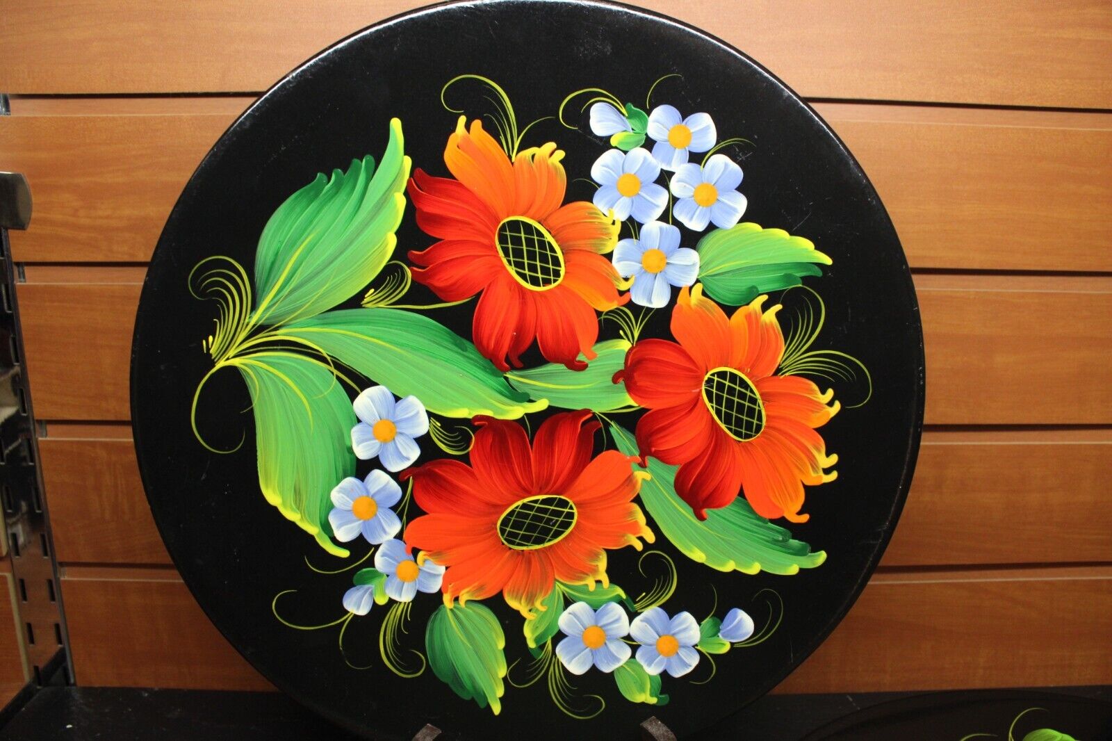 Ukraine Hand Painted Wooden Decor Set 3 Plates 5 Wooden Spoons Khokhloma - Image 6