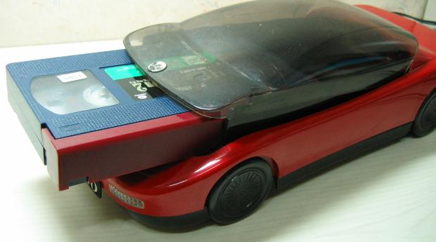 car-shaped-vhs-rewinder sports car vhs rewinder with tape